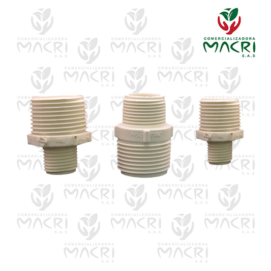 ADAPTADOR MACHO MACHO PVC